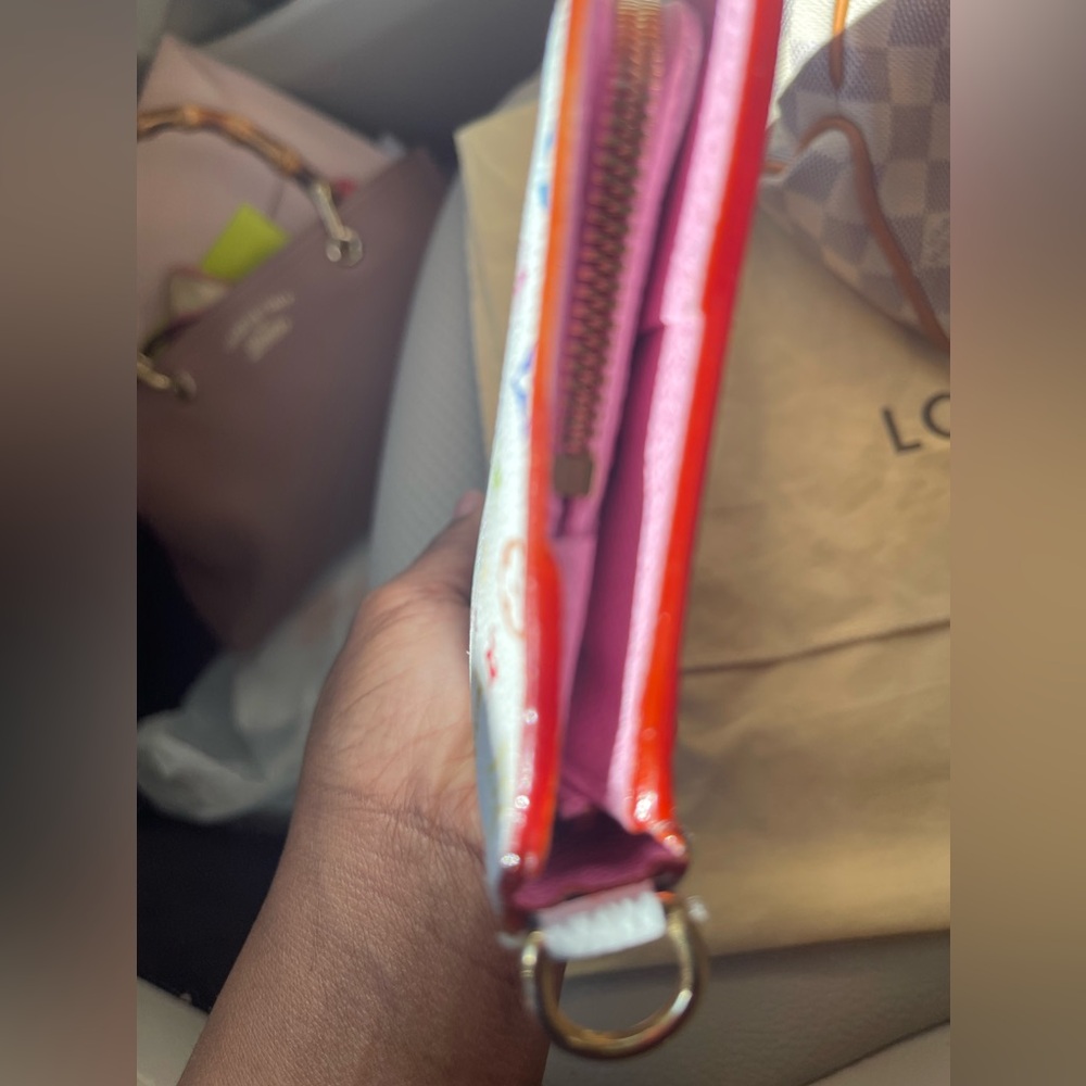 Lv insolite multi colored baby pink interior wallet